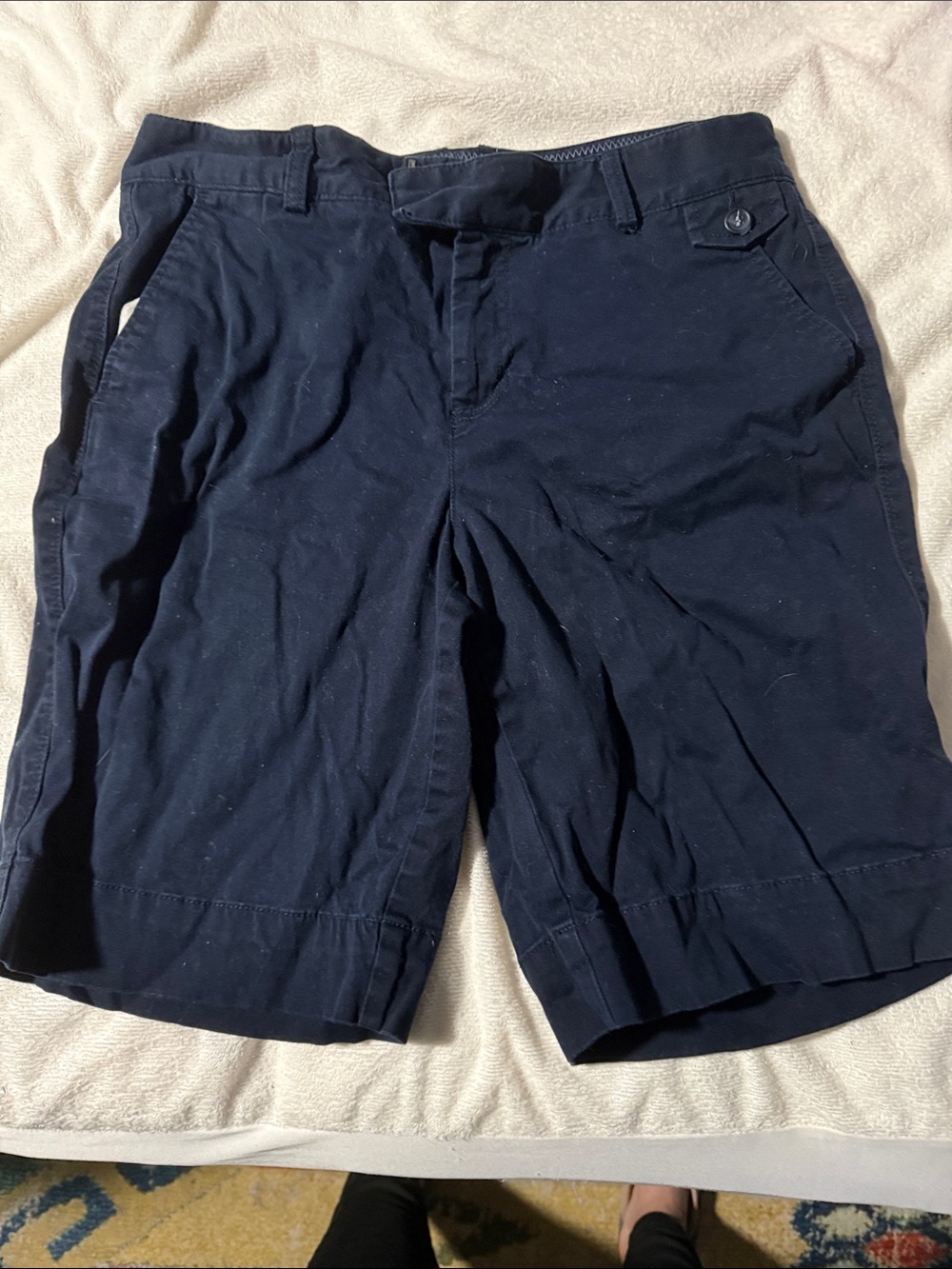 Navy Cotton Shorts